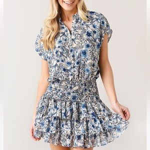 Misa Eloisa Dress in Indigo Blooms